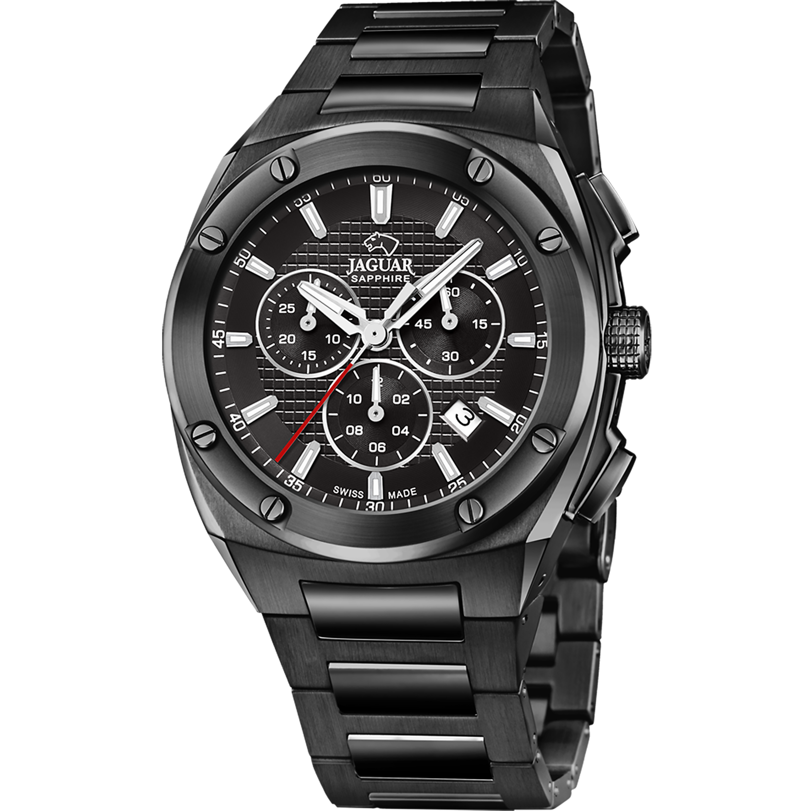 RELOJ JAGUAR GRIS ACERO CORREA DE PIEL HOMBRE J857/1