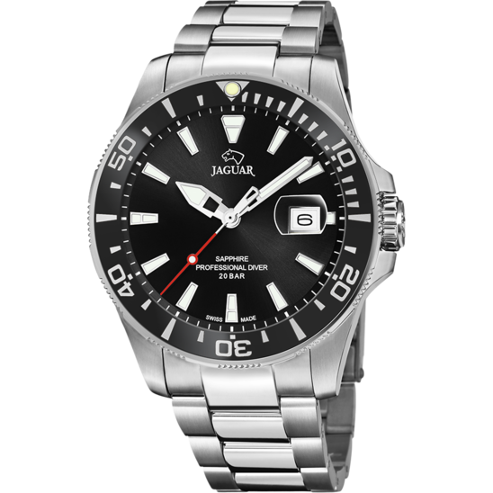 Zwarte Heren zwitsers horloge JAGUAR PRO DIVER. J860/D