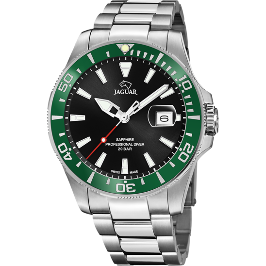 Zwarte Heren zwitsers horloge JAGUAR PRO DIVER. J860/H