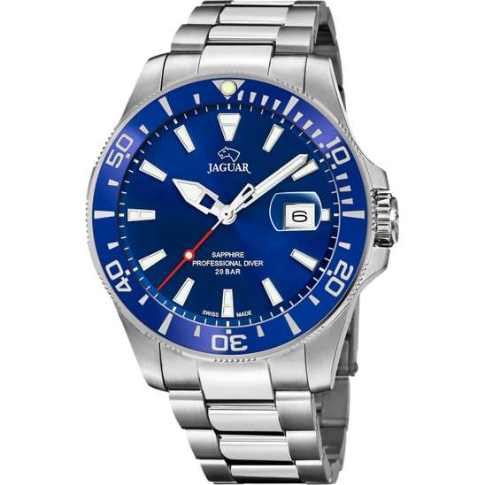 Reloj Jaguar Nueva I-size J860/m Azul Correa De Acero Inoxidable, Hombre