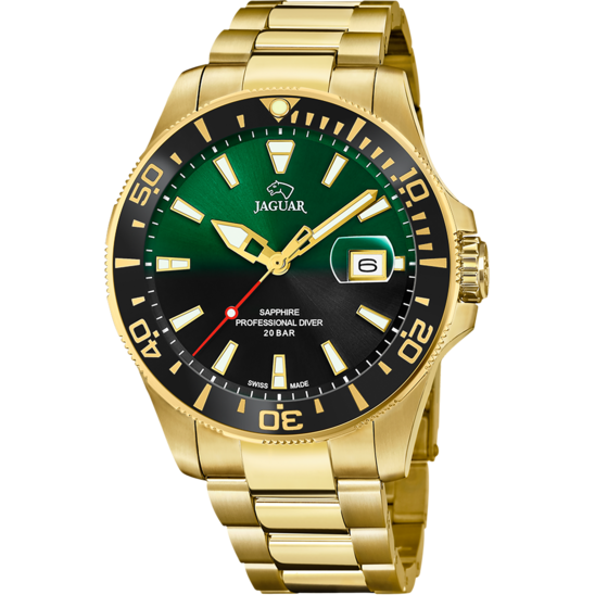 Reloj Suizo De Hombre Jaguar Pro Diver Verde J877/5