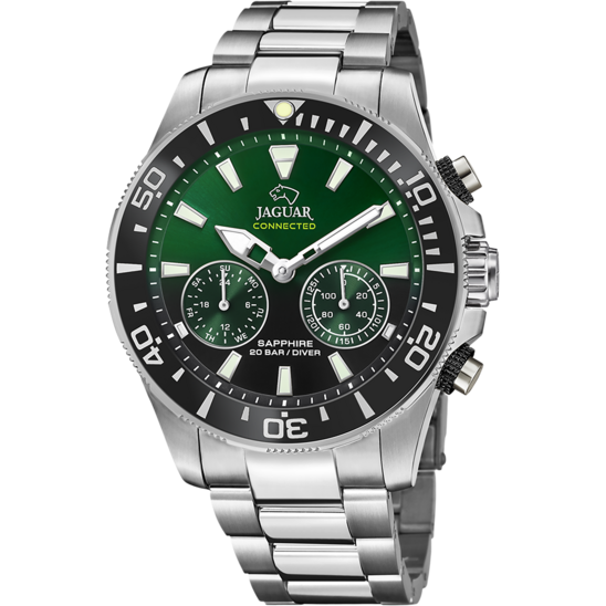 Reloj Jaguar Nueva I-size J888/e Verde Correa De Acero Inoxidable, Hombre