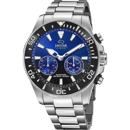 Reloj Jaguar Nueva I-size J888/f Azul Correa De Acero Inoxidable, Hombre