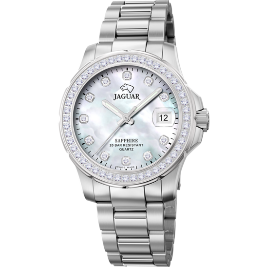 Reloj Jaguar Nueva I-size J892/a Nácar Correa De Acero Inoxidable, Mujer
