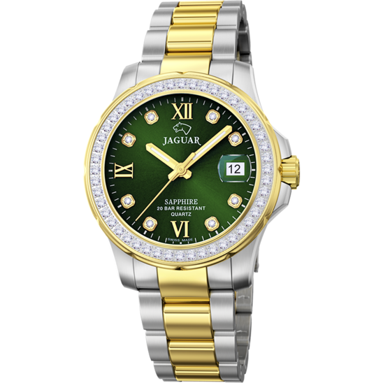 GROENE DAMES ZWITSERS HORLOGE JAGUAR EXECUTIVE DAME J893/3