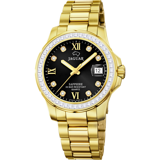 Reloj Jaguar Nueva I-size J895/d Negro Correa De Acero Inoxidable, Mujer