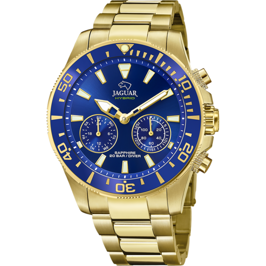 Reloj Jaguar Nueva I-size J899/b Azul Correa De Acero Inoxidable, Hombre