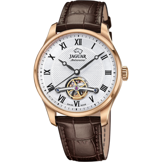 Zilveren Heren zwitsers horloge JAGUAR AUTOMATIC BALANCIER. J967/2