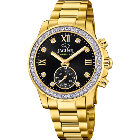 Womens black and on sale gold watch