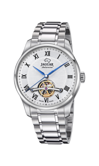Zilveren Heren zwitsers horloge JAGUAR AUTOMATIC BALANCIER. J965/2