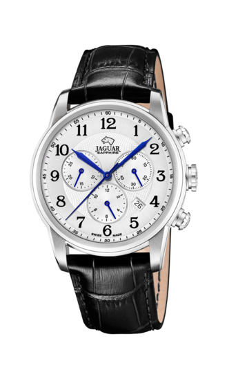 Zilveren Heren zwitsers horloge JAGUAR ACAMAR CHRONOGRAPHE. J968/7