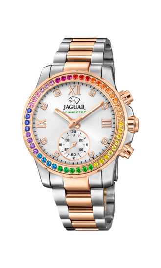 Zilveren Dames zwitsers horloge JAGUAR CONNECTED LADY. J981/4
