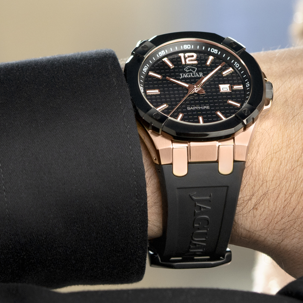 SWISS WATCH JAGUAR DIPLOMATIC FOR MEN, BLACK J1013/1