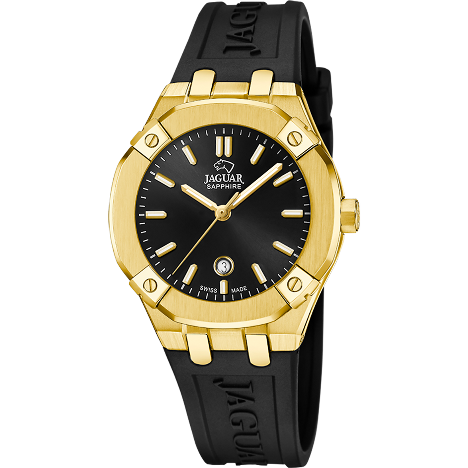 ZWARTE DAMES ZWITSERS HORLOGE JAGUAR DIPLOMATIC J1018/1