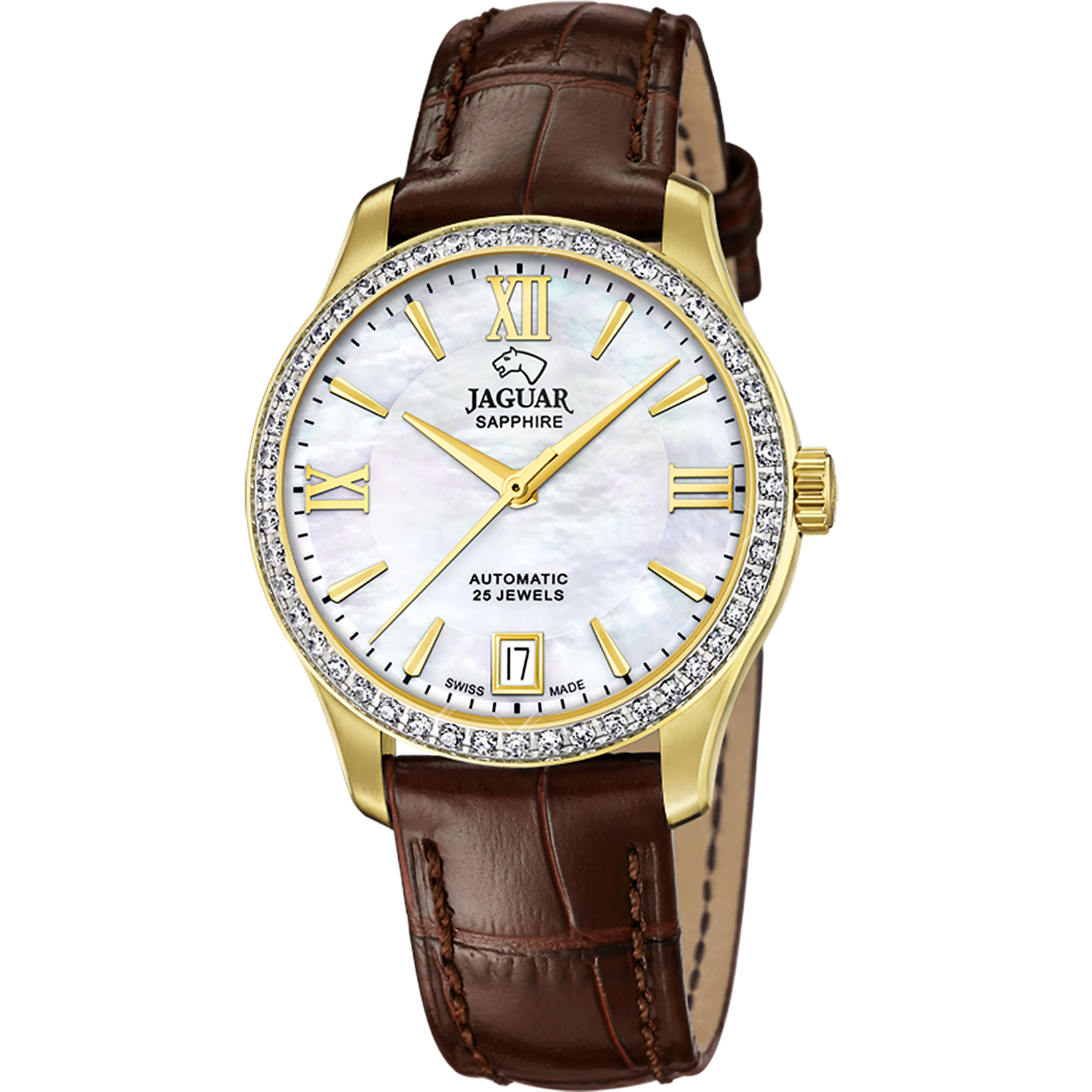 Pearlescent white women's watch Jaguar Héritage J999/1