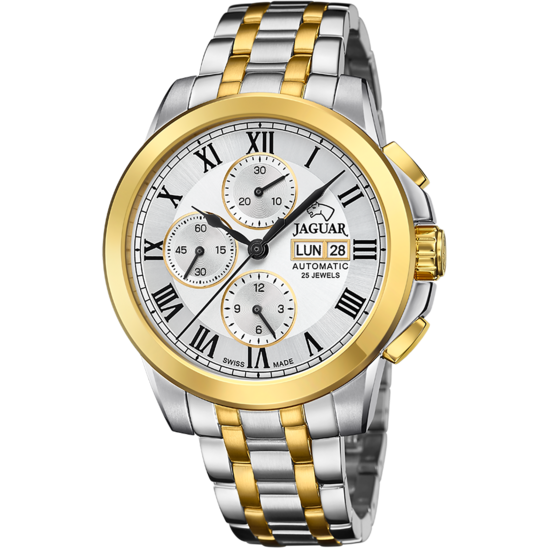 Zilveren Heren zwitsers horloge JAGUAR LE CHRONOGRAPHE. J1001/1