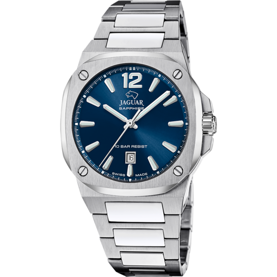 Reloj Jaguar Swiss Made Nueva I-size J1024/a Azul Correa De Acero Inoxidable, Hombre