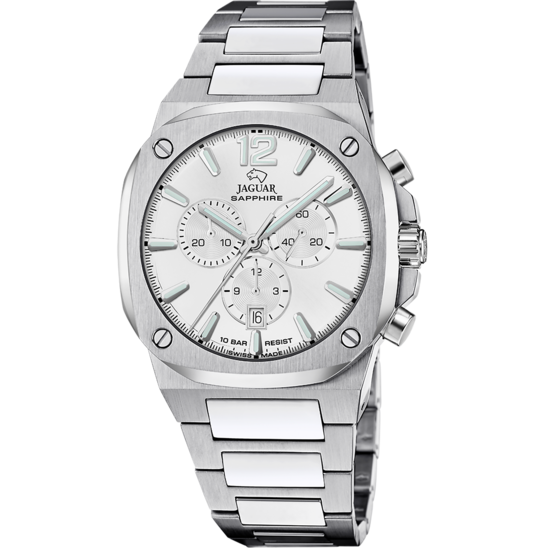 Reloj Jaguar Swiss Made J1025/4 Plateado Brazalete De Acero Inoxidable, Hombre