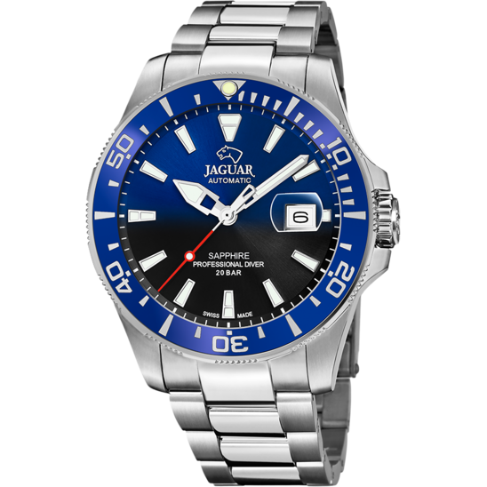 JAGUAR PRO DIVER Automatic men's watch, black and blue. J886/5
