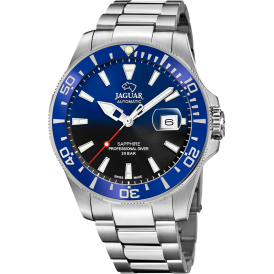 Reloj Jaguar Swiss Made Nueva I-size J886/d Azul Correa De Acero Inoxidable, Hombre