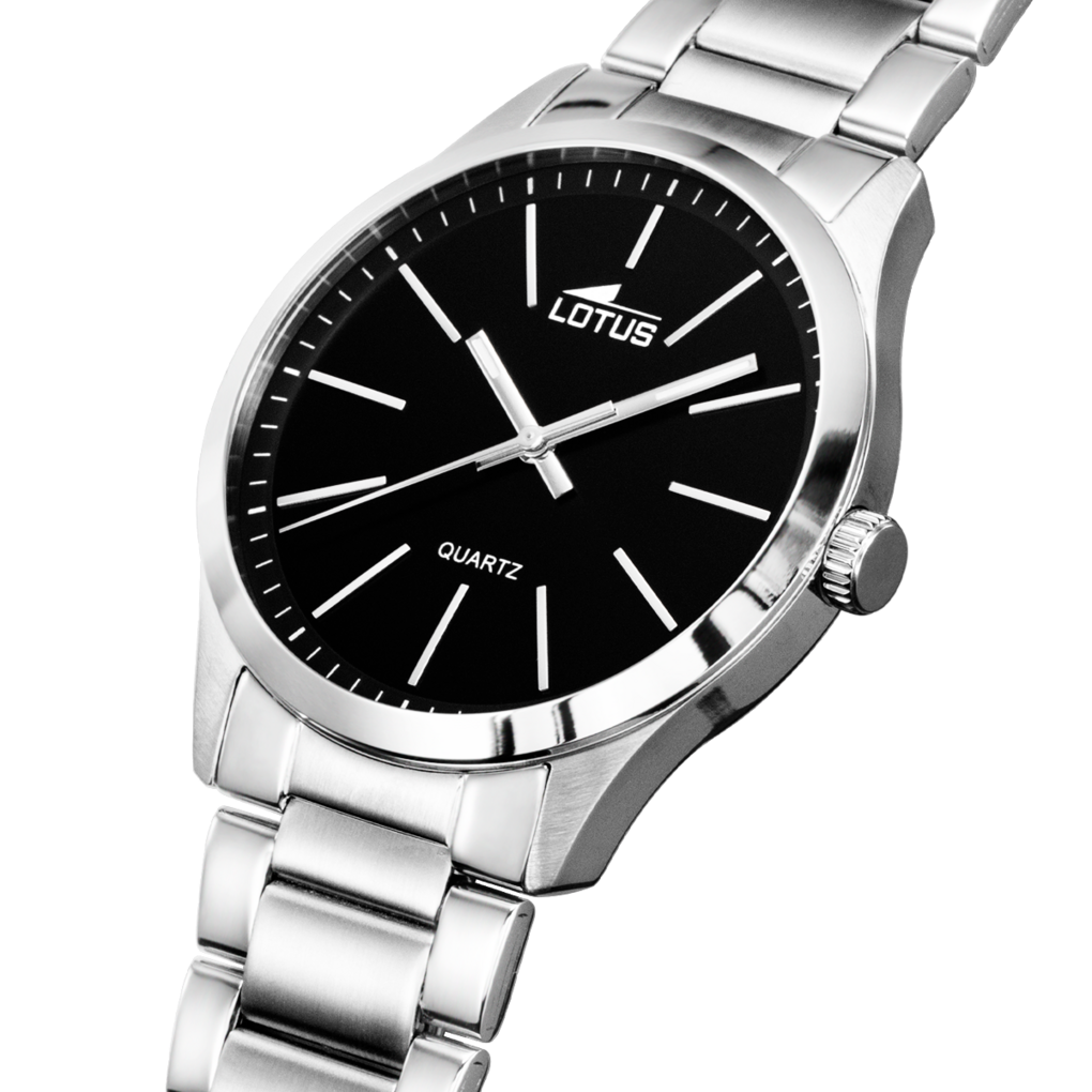 Lotus men's black Minimalist stainless steel watch bracelet 15959/3