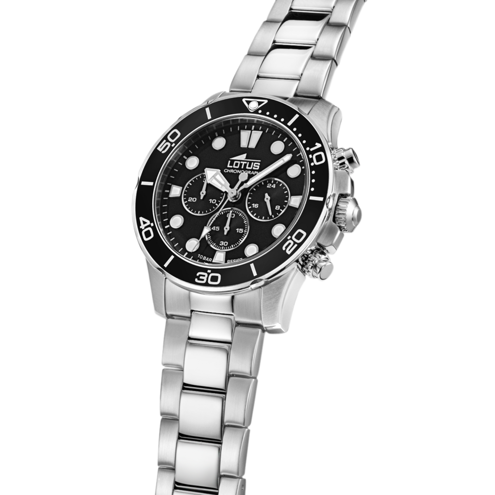 Lotus men's black stainless steel watch bracelet 18756/3