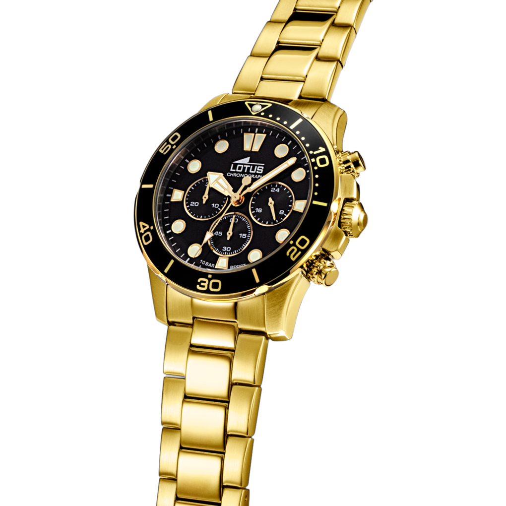 Lotus men's black stainless steel watch bracelet 18758/3