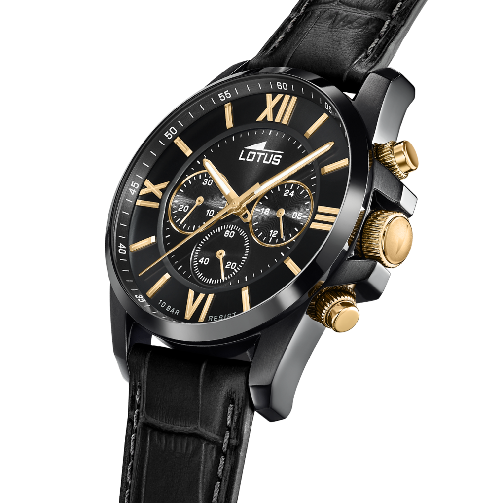 Lotus Orologio Da Uomo CAB.CRONO ACE.COR.ESF.NE – Modello 18881/3, Quadrante Nero, Cronografo - 3