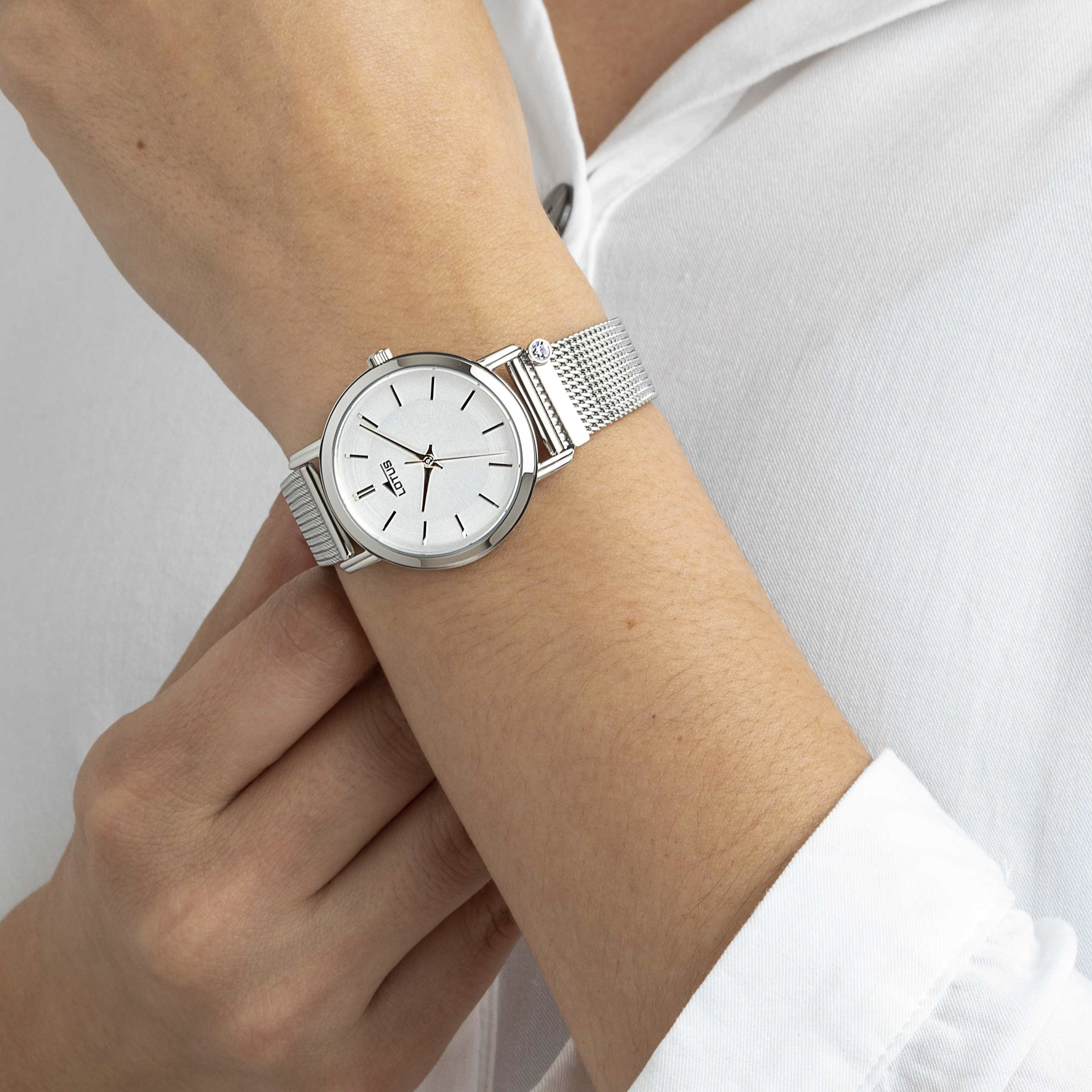 Lotus dames zilver Trendy staal horloge armband 18737/1
