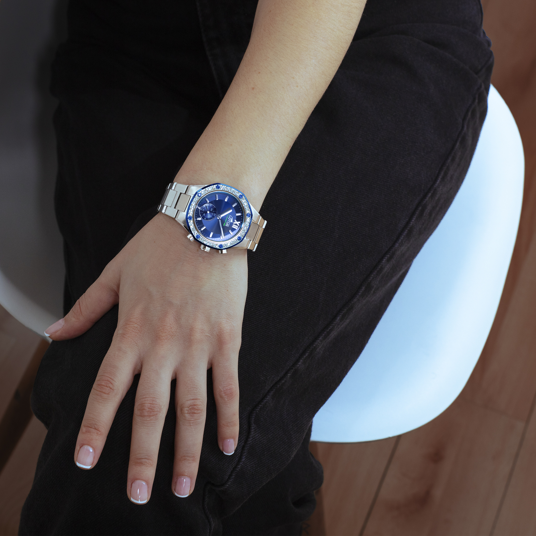 Lotus Connected Orologio Ibrido Uomo Modello 18810 | Cassa Acciaio 45mm, Cinturino In Acciaio, Quadrante Blu, 10 ATM
