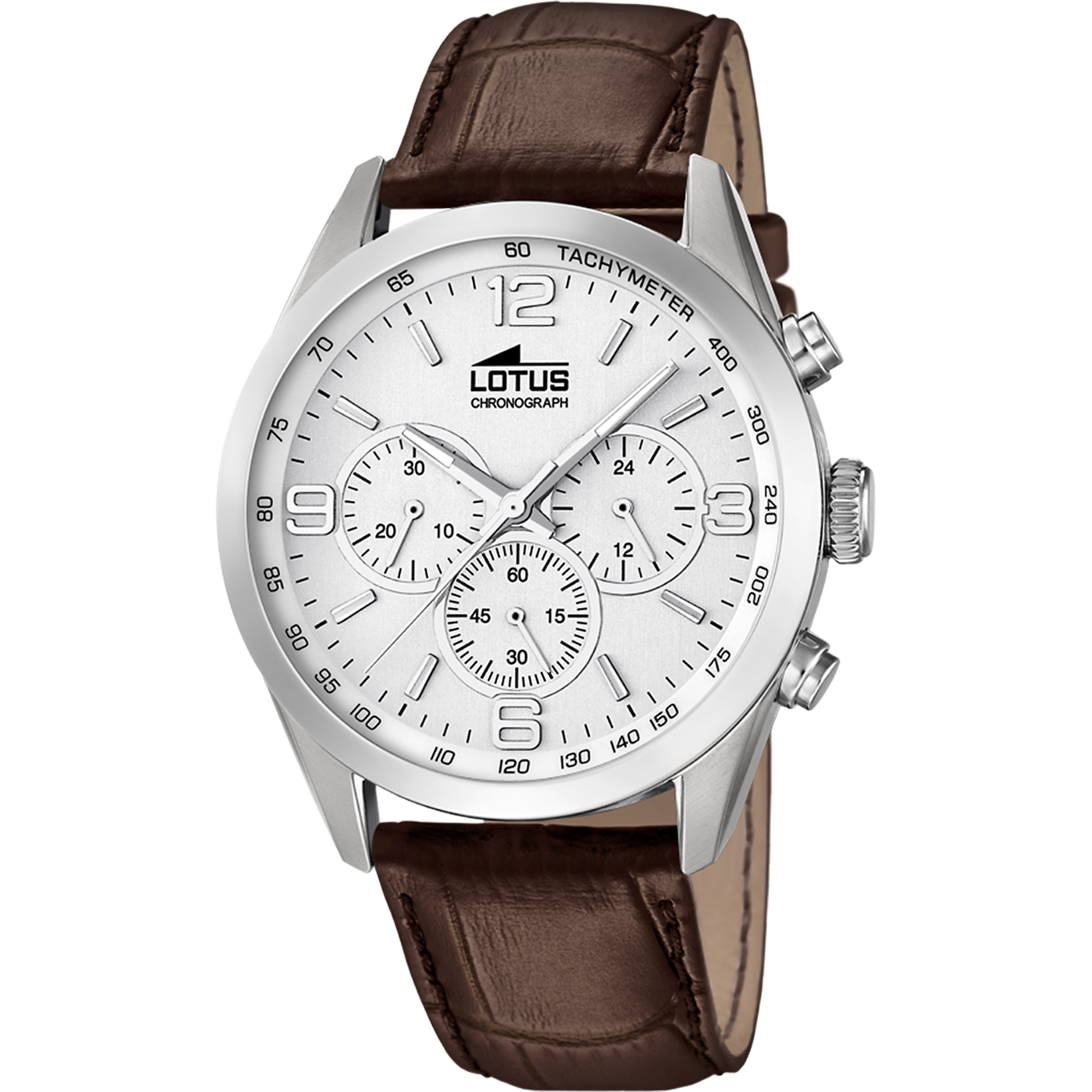 LOTUS MEN'S SILVER MINIMALIST LEATHER WATCH BRACELET 18155/1