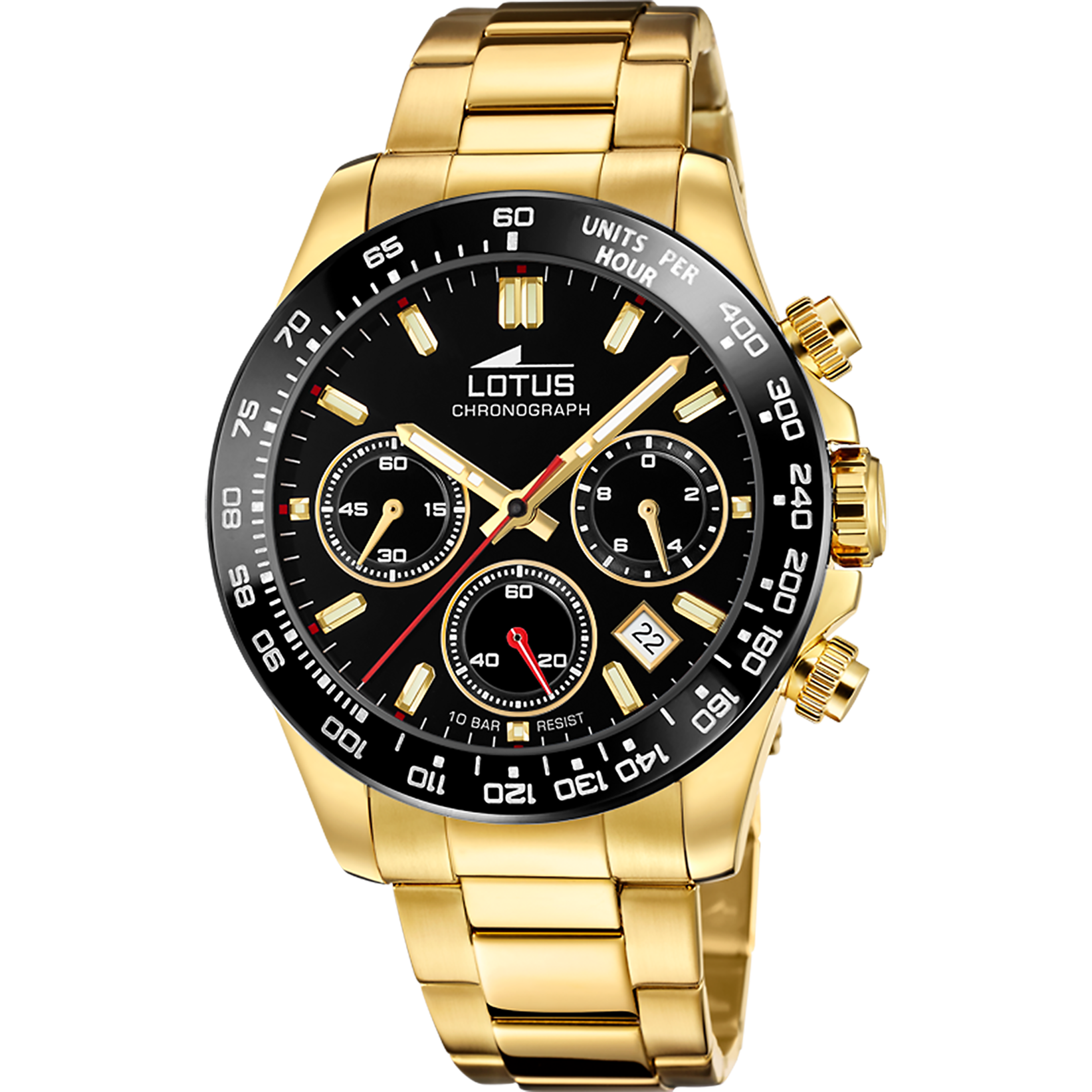 レアデック　lotus LOTUS MEN'S BLACK STAINLESS STEEL WATCH BRACELET 18914/6