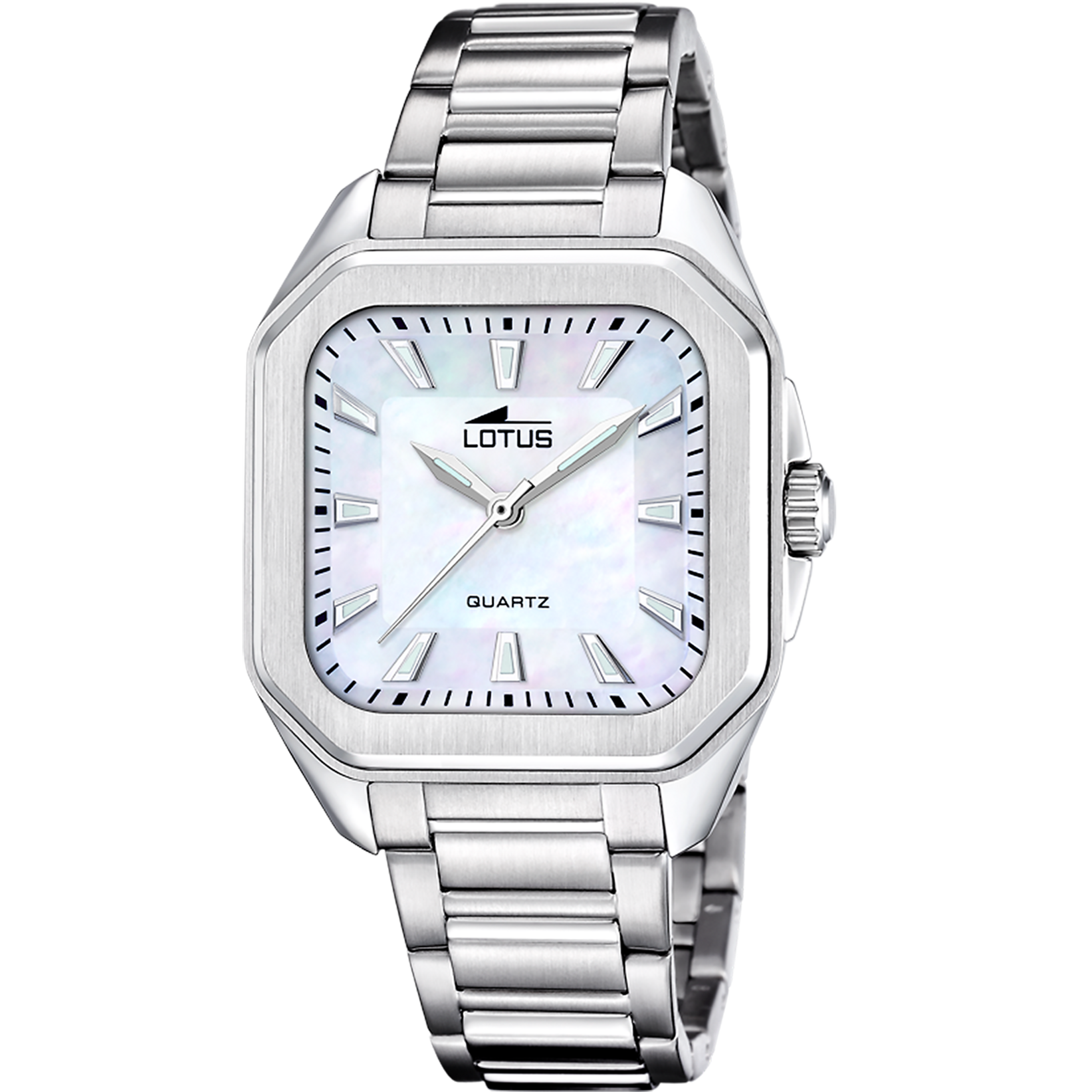Women's watch Square Series mother-of-pearl with steel bracelet