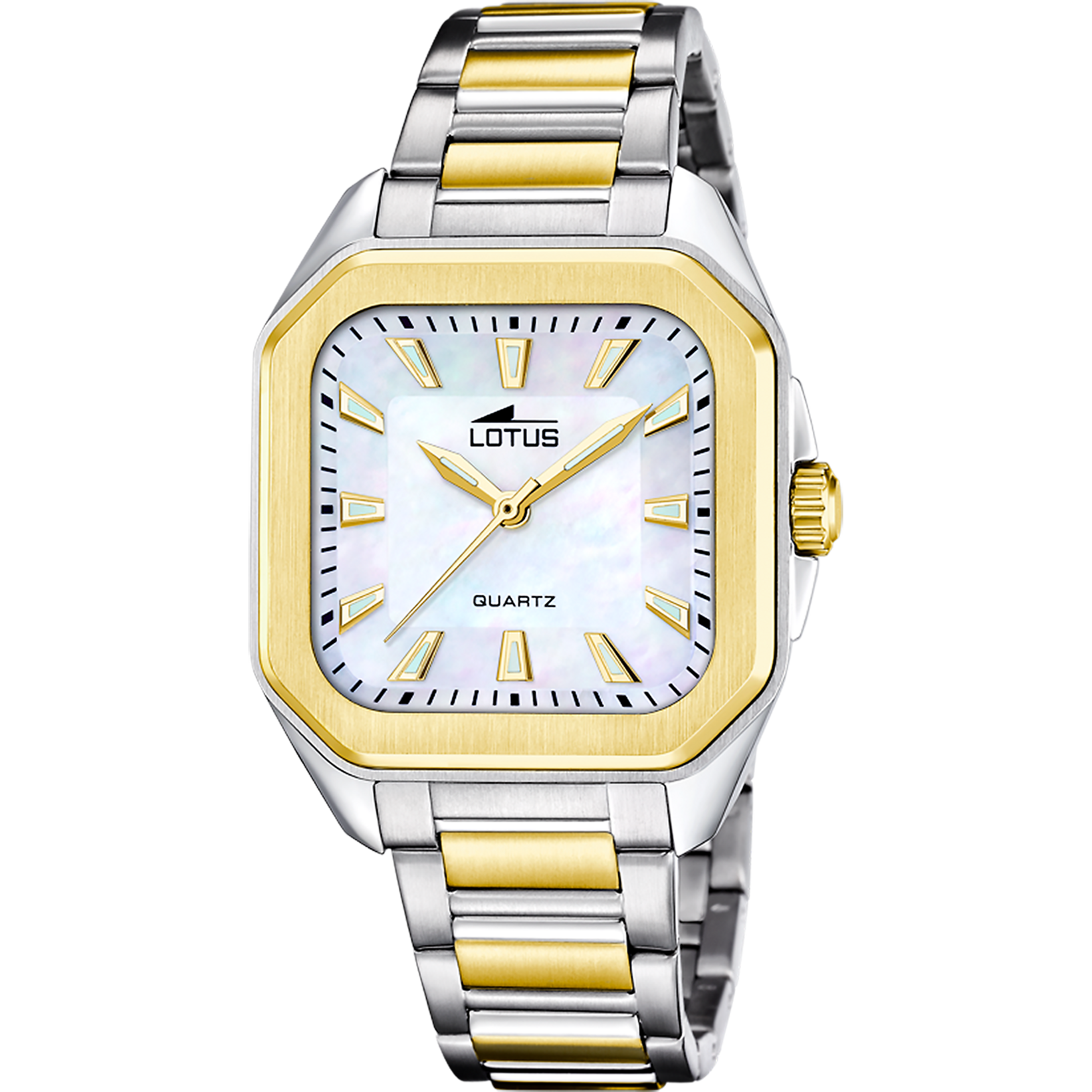 RELOJ DE MUJER SQUARE SERIES NÁCAR CON CORREA DE ACERO BICOLOR 18969/2