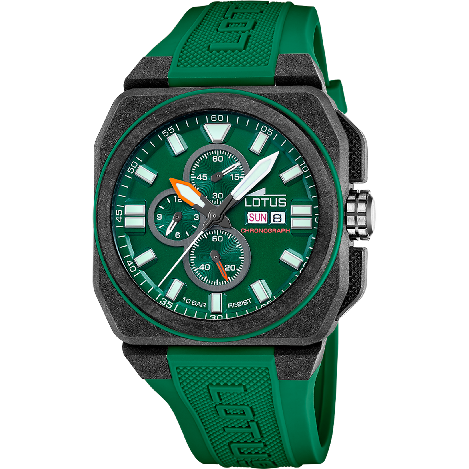LOTUS MEN'S GREEN CHRONO RUBBER WATCH BRACELET 18976/2