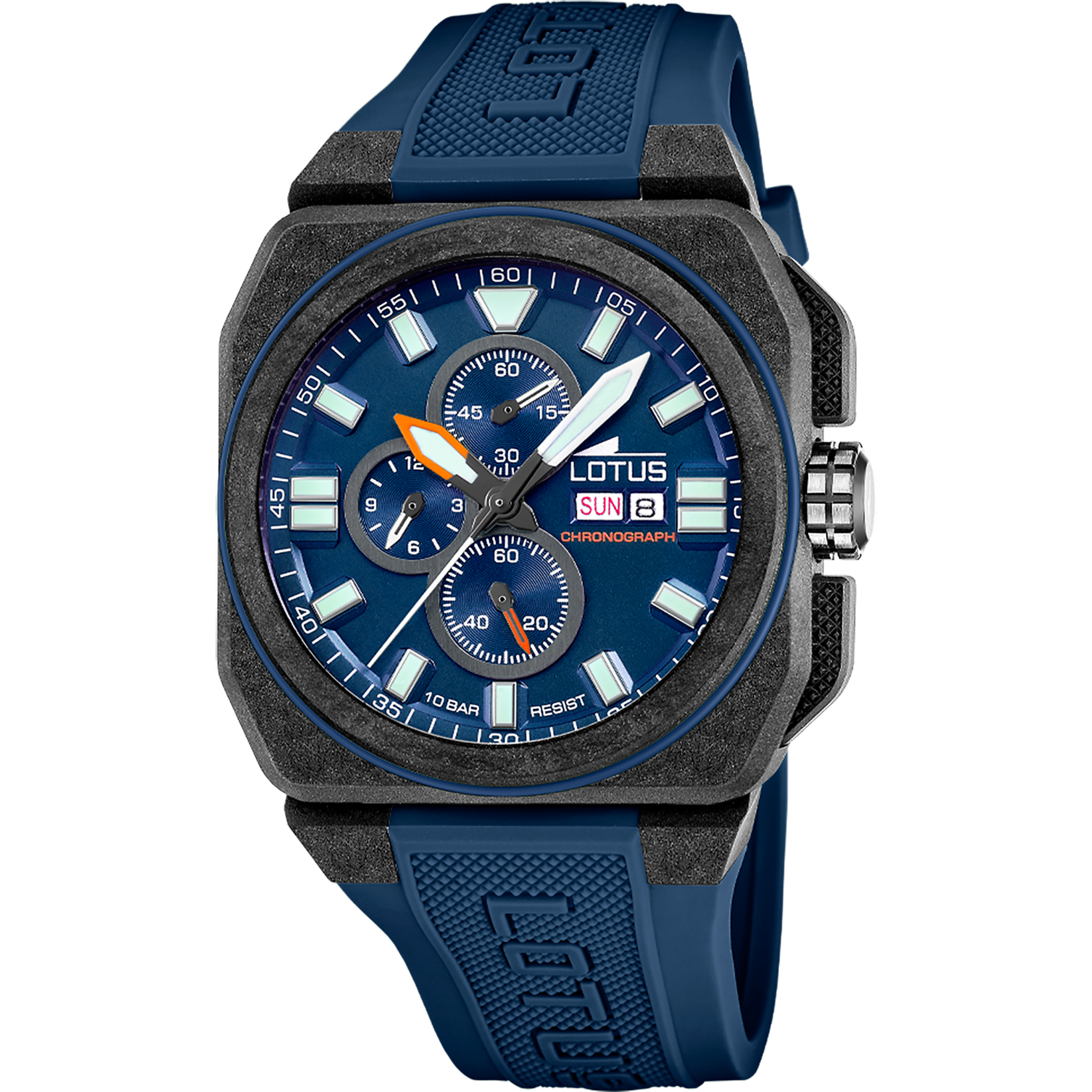 LOTUS MEN'S BLUE CHRONO RUBBER WATCH BRACELET 18976/3