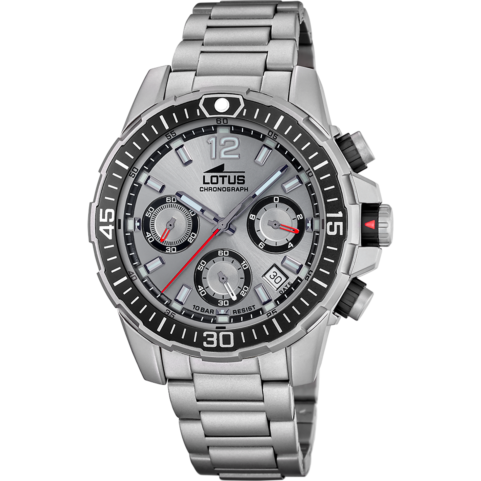 RELOJ LOTUS CHRONO 18977/1 GRIS CORREA DE ACERO INOXIDABLE 316L