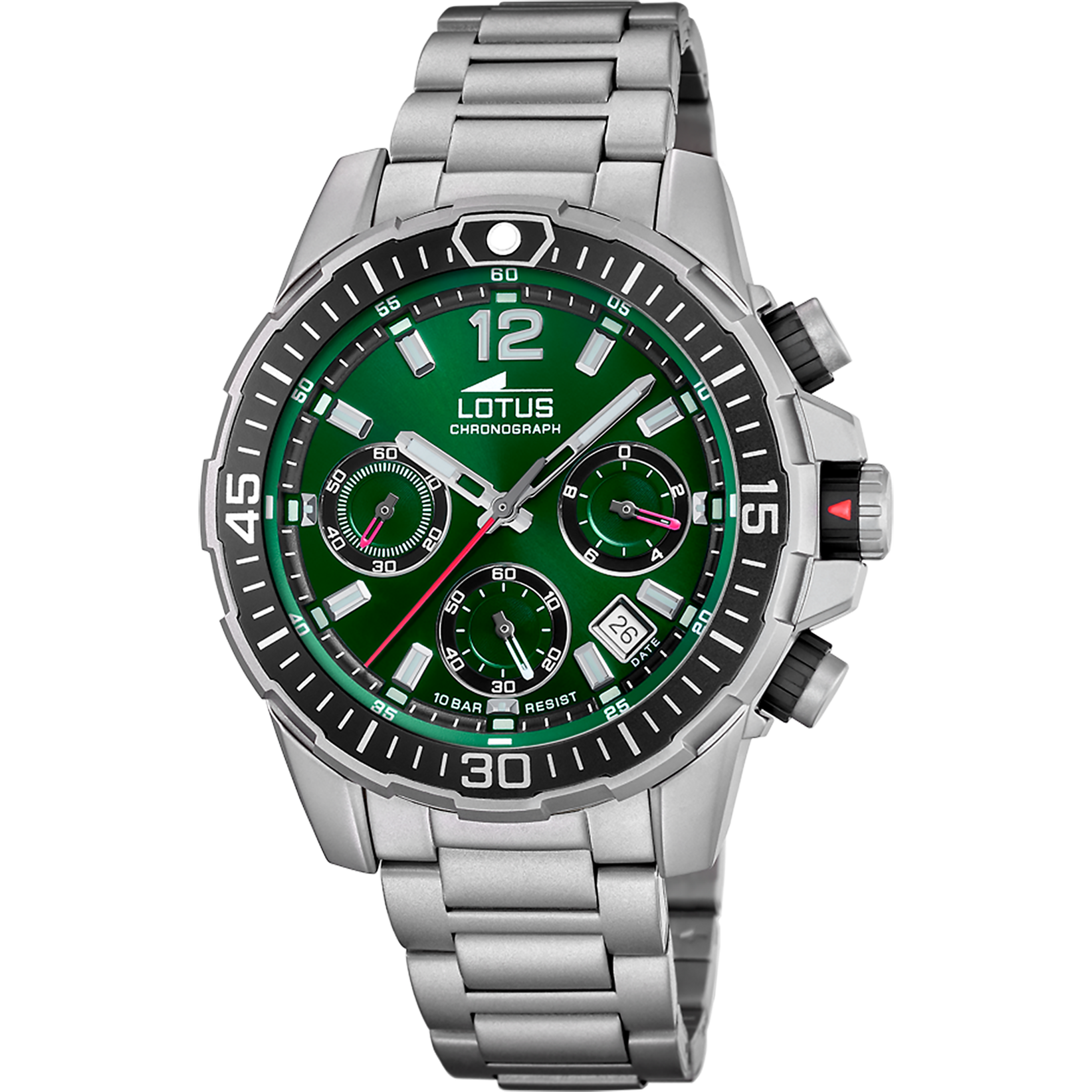 LOTUS MEN'S GREEN CHRONO STAINLESS STEEL WATCH BRACELET 18977/3