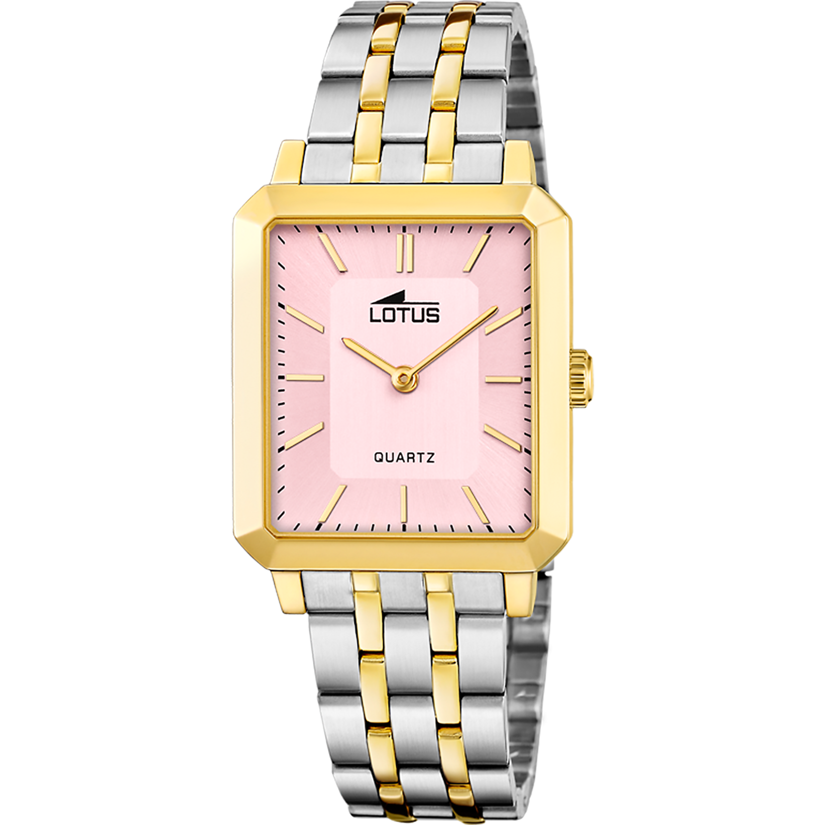 WOMEN'S WATCH SQUARE SERIES LIGHT PINK WITH TWO-TONE STEEL