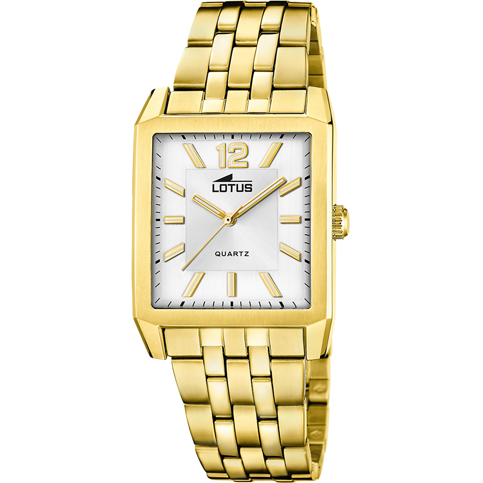 HERENHORLOGE SQUARE SERIES ZILVER MET GEPLATEERDE STALEN BAND 18984/1