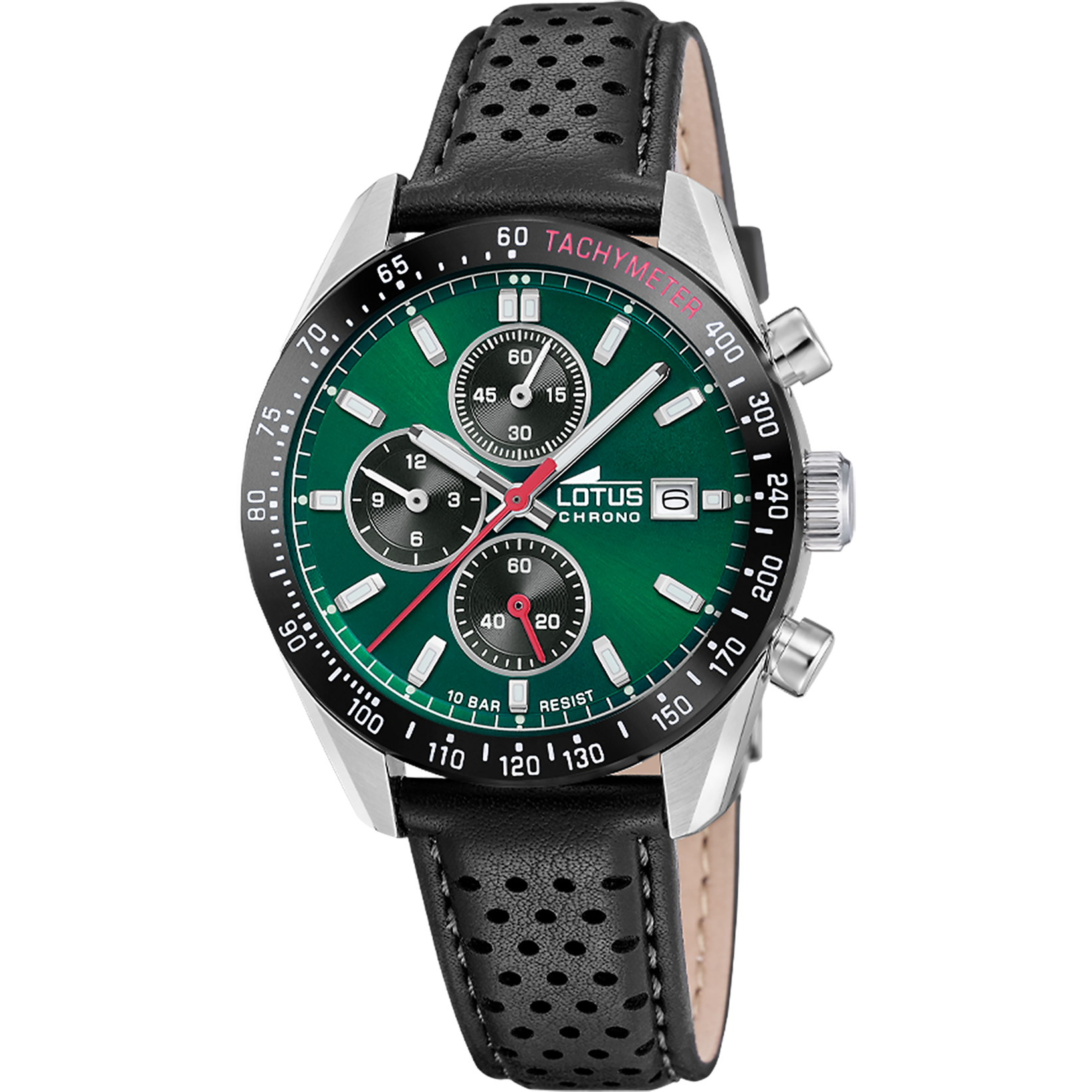LOTUS MEN'S GREEN CHRONO LEATHER WATCH BRACELET 18995/6