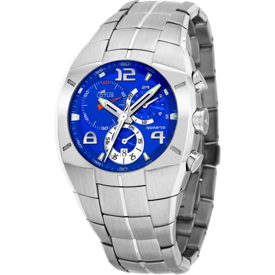 MONTRE LOTUS 15384/2 BLEU, BRACELET EN ACIER INOXYDABLE, HOMME