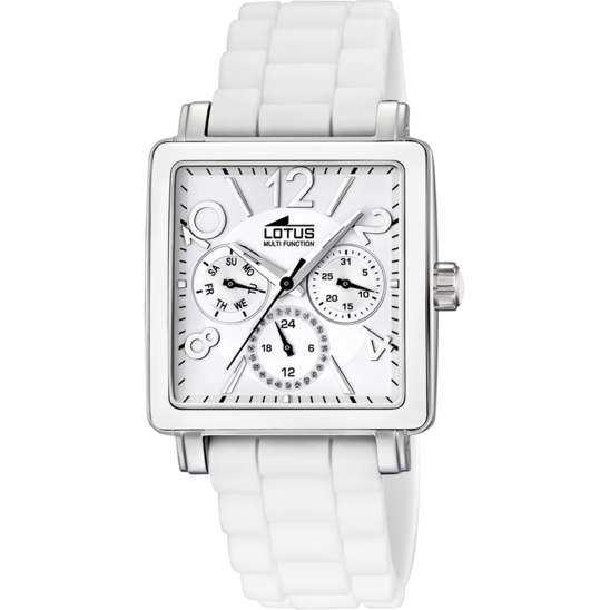 OROLOGIO LOTUS  15740/1 BLANCO, CINGHIA GOMMA, DONNA