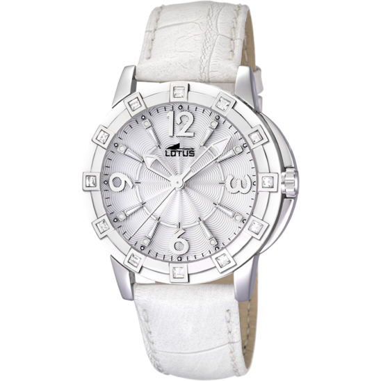 MONTRE LOTUS OUTLET 15745/1 BLANC, BRACELET CUIR, FEMME