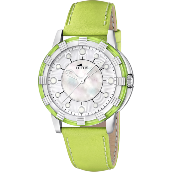 MONTRE LOTUS 15747/4 BLANC, BRACELET EN CUIR, FEMME