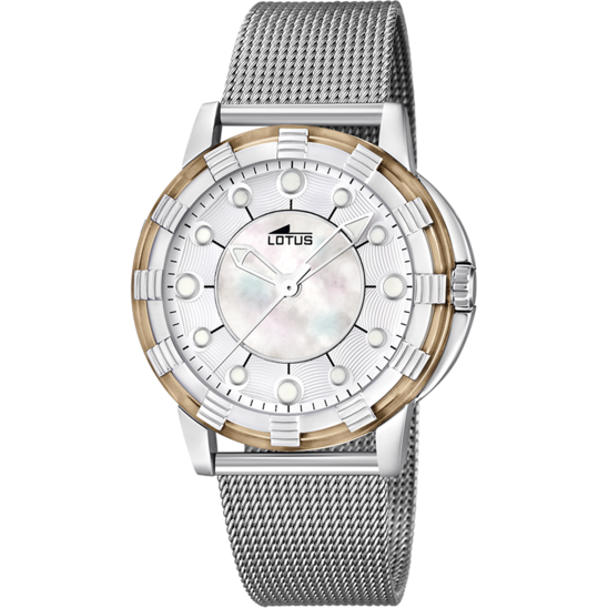 LOTUS WOMEN'S WHITE WATCHES OUTLET STAINLESS STEEL WATCH BRACELET 15747/G