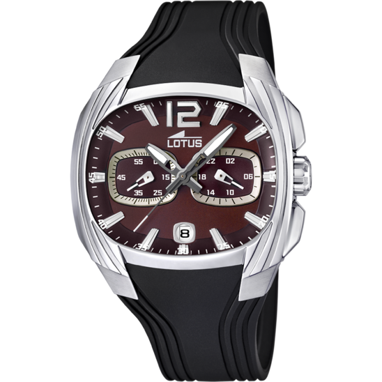 MONTRE LOTUS OUTLET 15756/C MARRON, BRACELET CAOUTCHOUC, HOMME