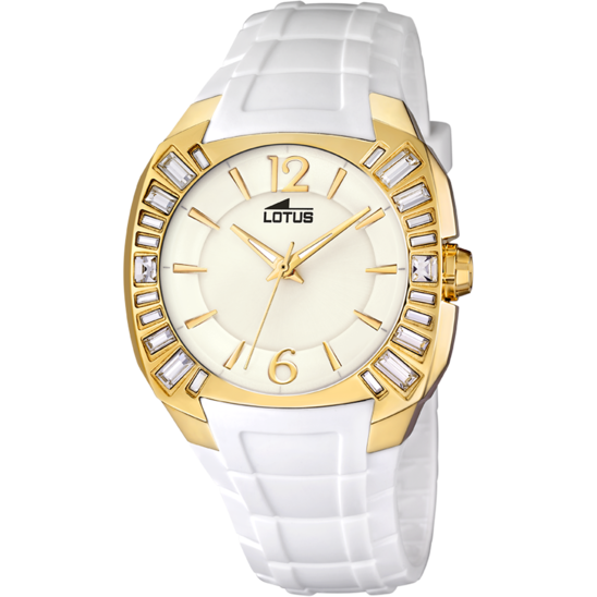 LOTUS DAMES CHAMPAGNE   RUBBER HORLOGE ARMBAND 15763/B