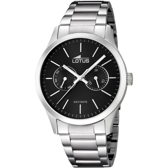 LOTUS MEN'S BLACK MINIMALIST STAINLESS STEEL WATCH BRACELET 15954/3