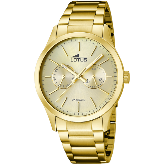 LOTUS MEN'S GOLDEN MINIMALIST STAINLESS STEEL WATCH BRACELET 15955/2